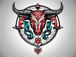 cancer and taurus intertwined tattoos  simple vector color tattoo