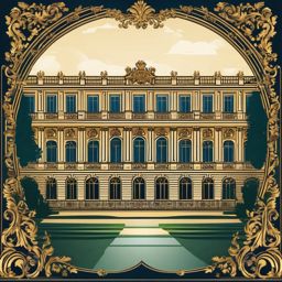 The Palace of Versailles clipart - Opulent royal château in France, ,color clipart vector style