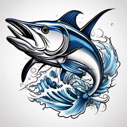 Marlin Tattoos,a collection of tattoos dedicated to the thrilling marlin, each telling a unique fishing tale. , tattoo design, white clean background