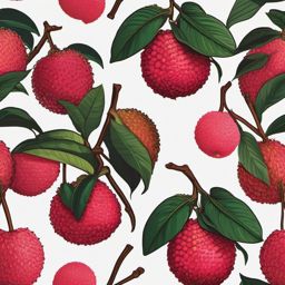 Lychee Fruit Sticker - Exotic and fragrant, a lychee fruit-patterned delight, , sticker vector art, minimalist design