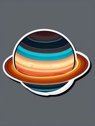 Jupiter Sticker - Giant gas planet Jupiter in the night sky, ,vector color sticker art,minimal