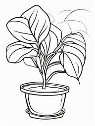 Plant Coloring Pages - Plant with water droplets  simple coloring pages