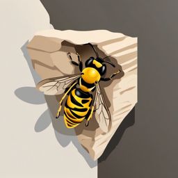 Mud Dauber Wasp Nest Clip Art - A mud dauber wasp nest on a wall,  color vector clipart, minimal style