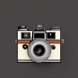 Retro Camera Clipart - Classic film camera capturing a candid moment.  color clipart, minimalist, vector art, 