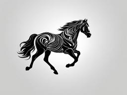 horse mountain tattoo  simple tattoo,minimalist,white background