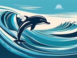 Dolphin Clipart in the Ocean,Graceful dolphin leaping in the boundless ocean, symbolizing freedom and playfulness. 