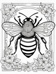 Bumble Bee Coloring Pages - Bumble Bee with a beehive  simple coloring pages