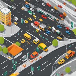 Smart Traffic Management and Control clipart - Smart traffic management, ,vector color clipart,minimal