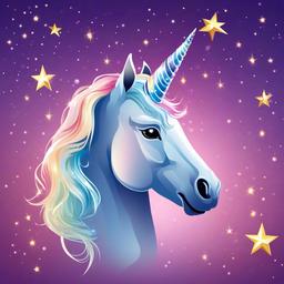 Unicorn clipart - unicorn with sparkling stars around it  