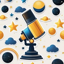 Telescope Emoji Sticker - Celestial observation, , sticker vector art, minimalist design