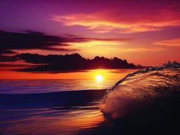 Sunset Wallpaper - Gentle waves under setting sun.  sunset background