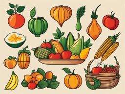 Summer Harvest clipart - Bountiful summer harvest, ,vector color clipart,minimal