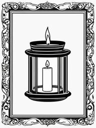 Winter Candle Coloring Pages - Warm Candles in Cold Winter Nights  minimal black outline printable sheet, coloring page