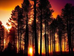 Sunset Wallpaper - Sunlight filtering through forest trees.  sunset background