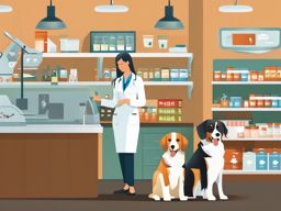 Canine Clip Art,Illustrating a veterinary clinic's flyer  simple, 2d flat