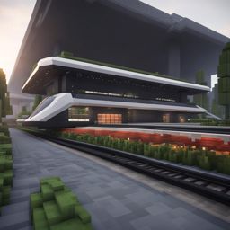 high-speed bullet train station with sleek design - minecraft house design ideas 