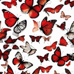 Butterfly Background Wallpaper - red butterfly white background  