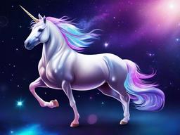 Galaxy Background Unicorn  