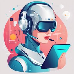 AI Chatbot Providing Customer Support clipart - AI chatbot providing support, ,vector color clipart,minimal