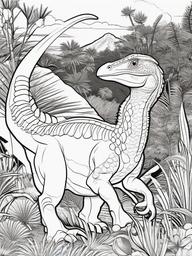 Dinosaur Coloring Pages - Oviraptor Guarding Eggs  simple coloring pages