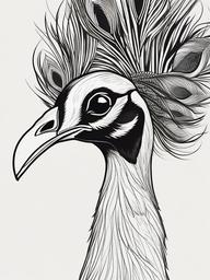 simple drawing of peacock  minimal rough sketch scribbles,doodles,black and white