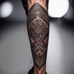 leg sleeve tattoo, covering the entire leg with a cohesive and artistic design. 