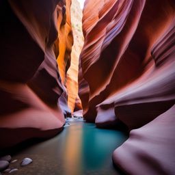 hike through rainbow canyon, a stunning canyon where the rocks and river are all vibrant colors. 