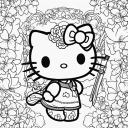 hello kitty coloring pages - hello kitty paints a colorful rainbow on a blank canvas. 