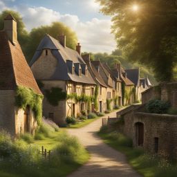 forgotten villages of normandy - create an artwork that highlights the forgotten villages of normandy, with their historic charm and tranquil countryside. 