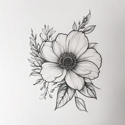 March Birth Flower Tattoo - Tattoo representing the flower associated with the birth month of March.  simple color tattoo,minimalist,white background
