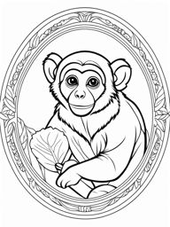 capuchin monkeys cute animals coloring page 