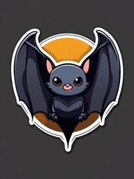 Bat Sticker - A nocturnal bat with outstretched wings. ,vector color sticker art,minimal