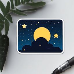 Starlit Night Sky Emoji Sticker - Gazing at the celestial wonders in the night sky, , sticker vector art, minimalist design