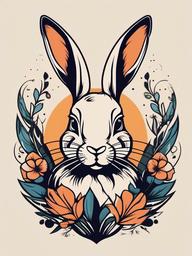thumper rabbit tattoo  minimalist color tattoo, vector