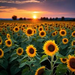Sunflower Background Wallpaper - sunflower with sunset background  
