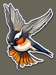 Swallow cartoon - swift, flying insect-eater  cartoon sticker style