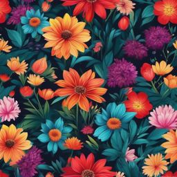 Beauty of Blooming Flowers and Colorful Gardens with Flower Scenery Backgrounds wallpaper splash art, vibrant colors, intricate patterns