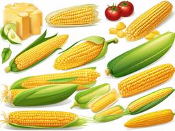 Corn clipart - corn products and dishes  vector clipart