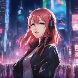 futaba sakura,hacker extraordinaire,uncovering corporate secrets,a neon-lit cyberpunk city anime, anime key visual, japanese manga, pixiv, zerochan, anime art, fantia