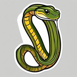 Garter Snake cartoon - small, striped garden snake  cartoon sticker style