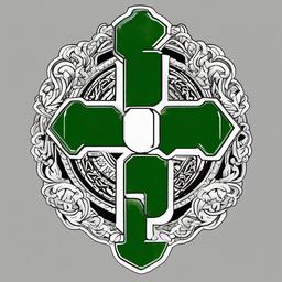 fighting irish tattoo ideas  simple color tattoo,minimal,white background