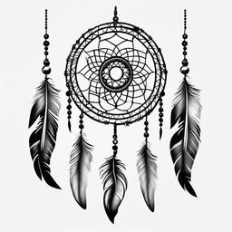 Pictures of Tattoos of Dream Catchers - Photorealistic representation of tattoos featuring dream catchers.  simple vector tattoo,minimalist,white background