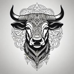 simple taurus bull tattoo  simple vector color tattoo