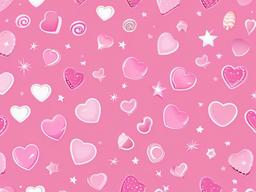 Cute Background Pink-Light pink with sweet candy, heart, and star doodles  background wallpaper