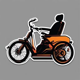 Recumbent Trike Sticker - Relaxed pedaling, ,vector color sticker art,minimal