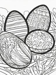 Easter Eggs Coloring Pages - Easter Eggs with pencils  simple coloring pages