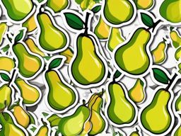 Pear Fruit Sticker - Juicy and sweet, a pear fruit-shaped burst, , sticker vector art, minimalist design