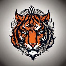 spartan tiger tattoo  simple vector color tattoo