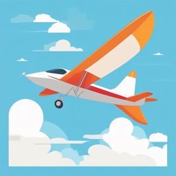 Glider Clipart - A glider gracefully soaring through the clear blue sky.  transport, color vector clipart, minimal style