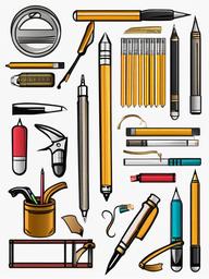 Writing clipart - writing tools and supplies  vector clipart